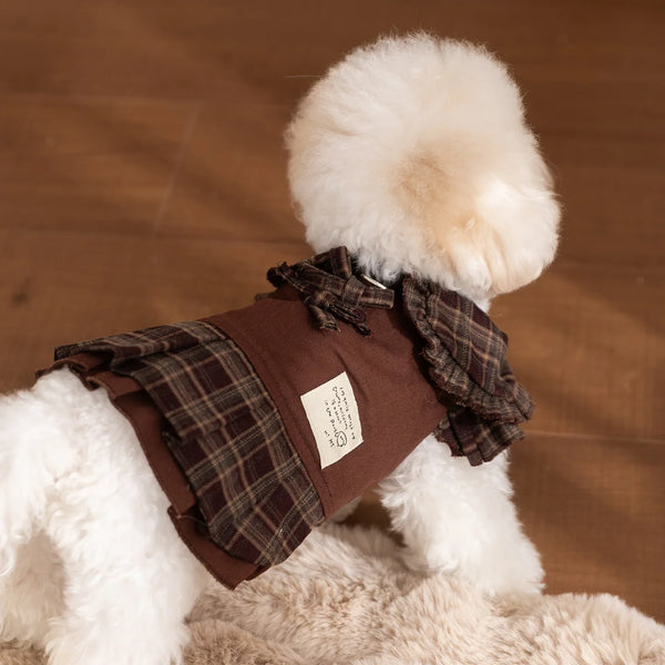 Chic Pet Plaid Hoodie Dress