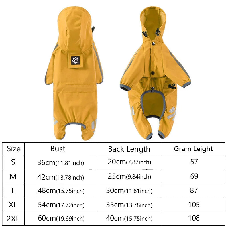 Puppy Raincoat with Reflective Safety