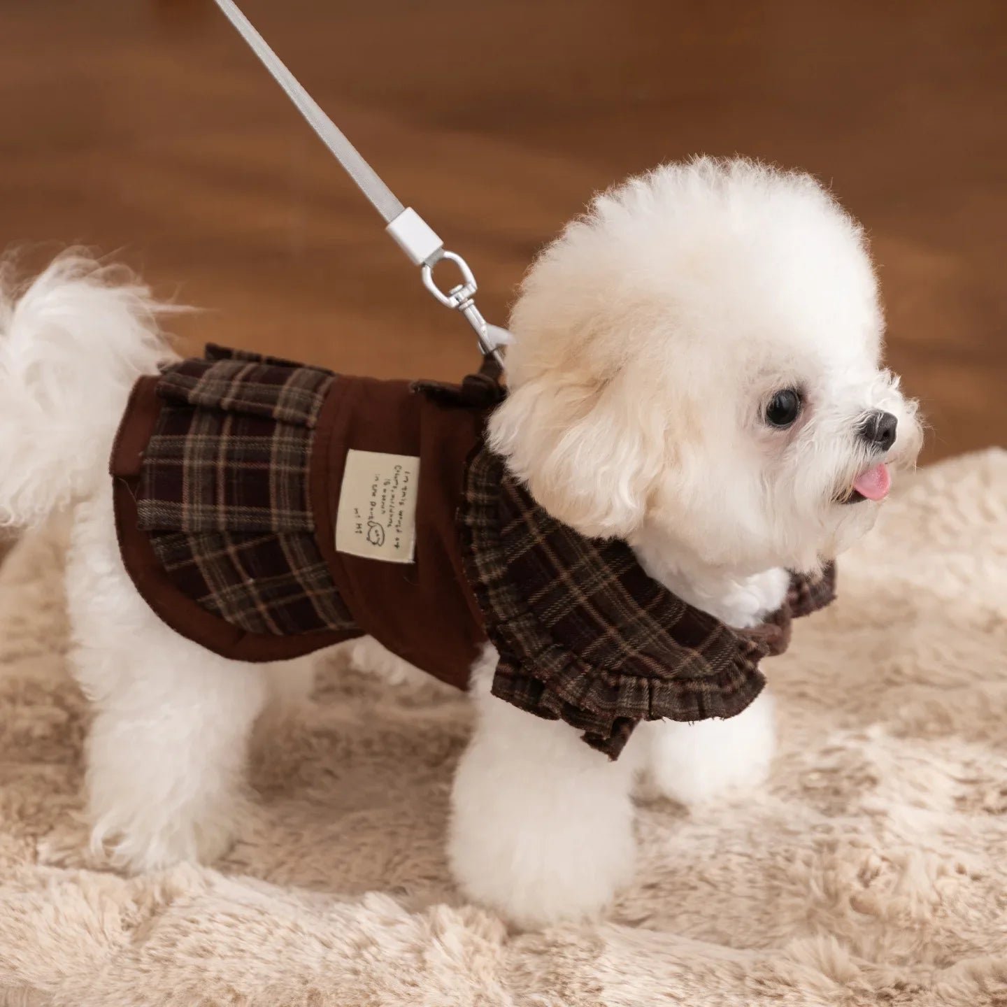 Chic Pet Plaid Hoodie Dress